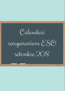 Calendari recuperacions ESO setembre 2018