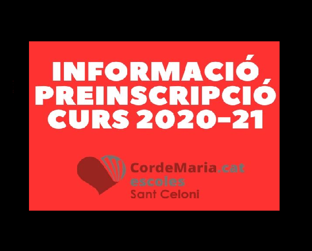 Informació procés Preinscripció curs 2020-21